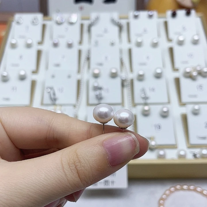 淡水珍珠耳饰银S925镶嵌灌*包