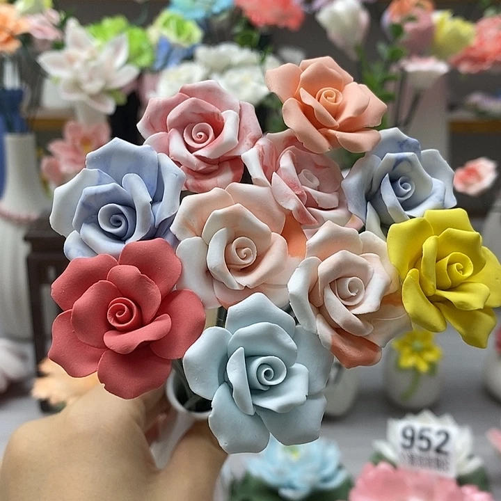 陶瓷陶瓷材料10朵素烧