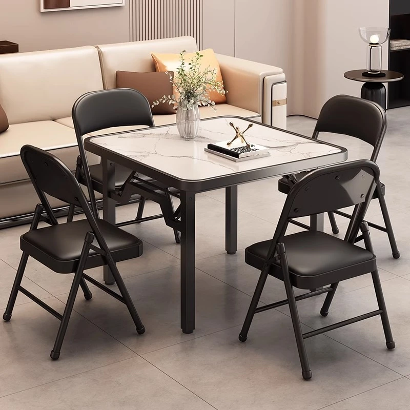 折叠餐桌小户型家用烤火桌子正方形矮桌掼蛋专用桌户外摆摊小方桌