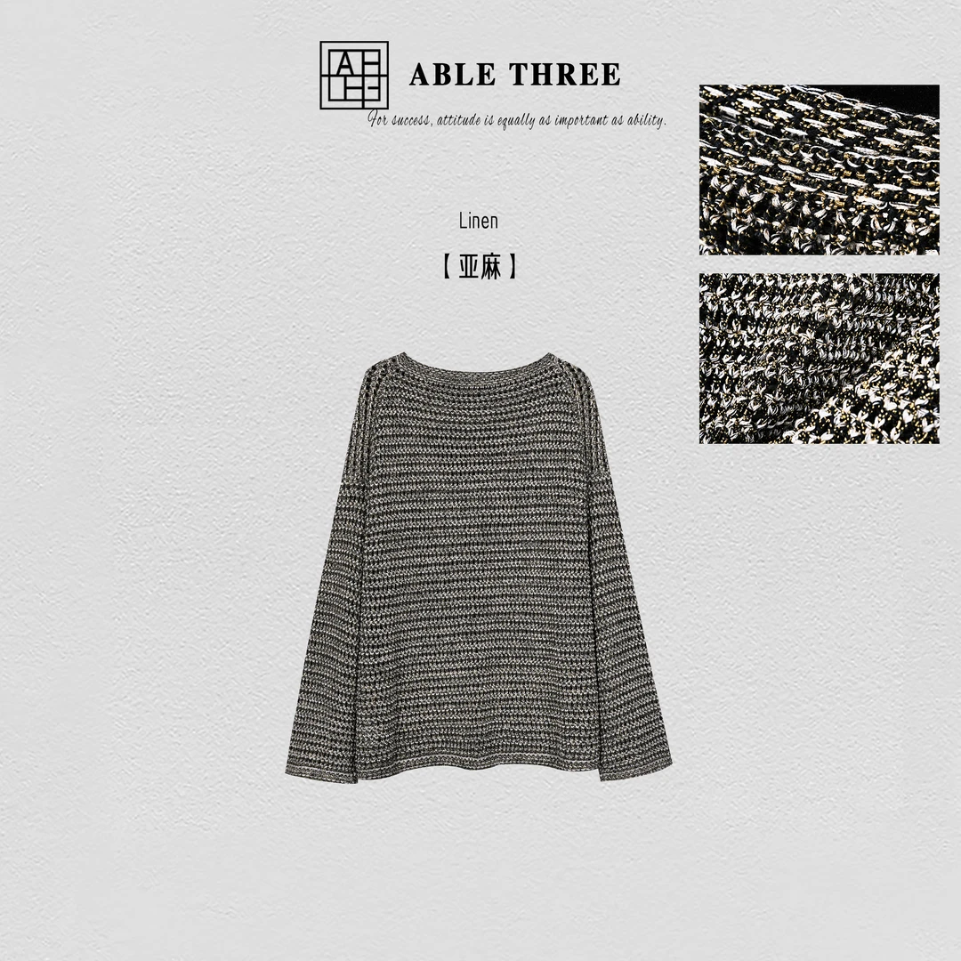 ABLE THREE | 【纵横交织】 五针镂空 空转工艺针织衫 YG-SS9638
