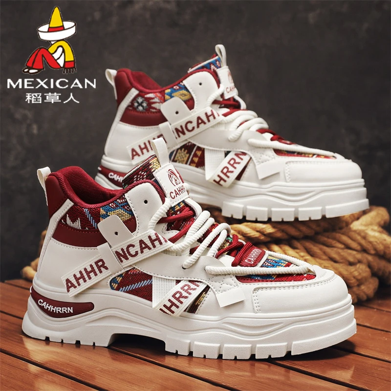 稻草人马丁靴2025秋冬季新款百搭运动增高潮鞋男士户外时尚休闲鞋