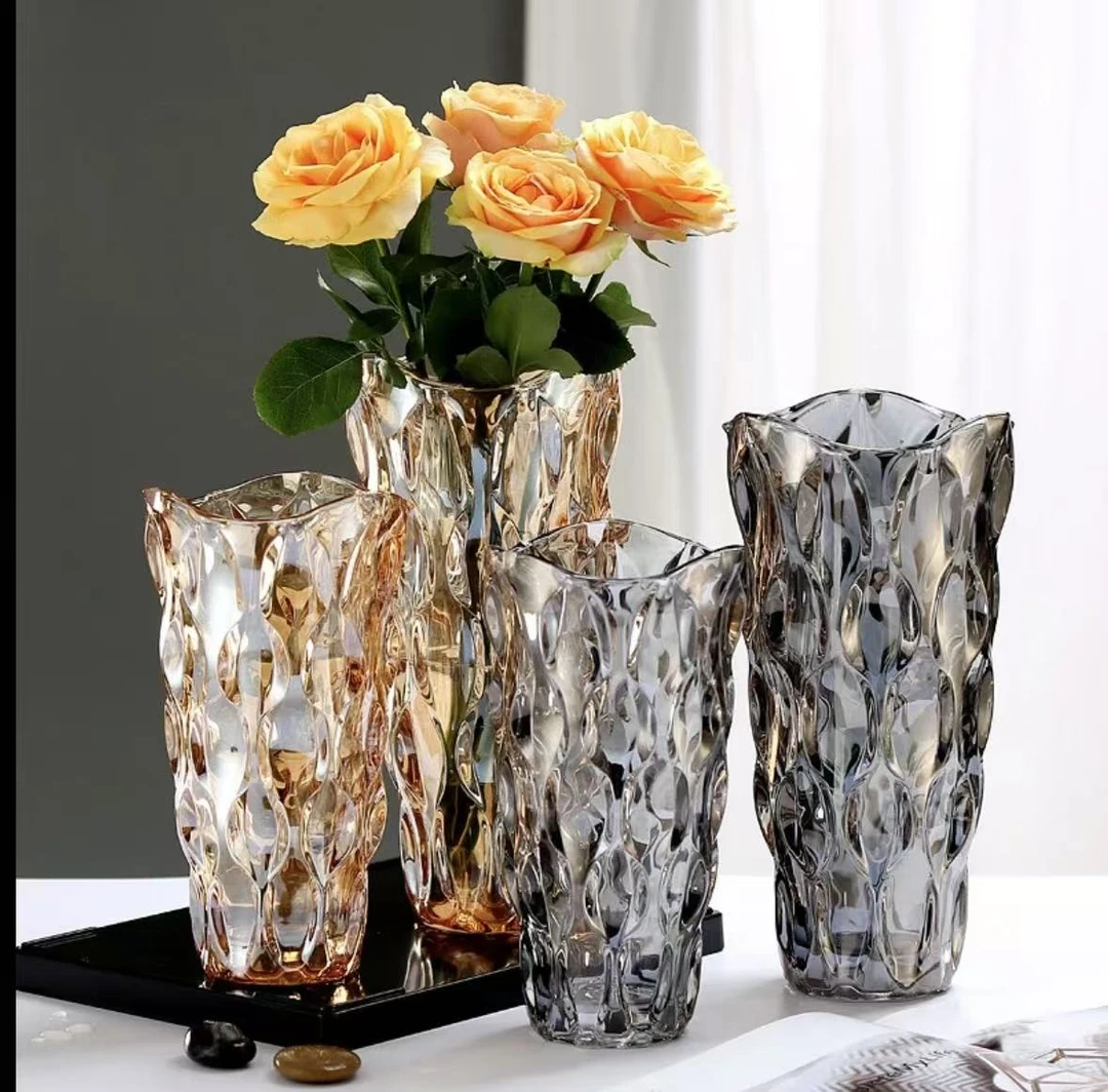 【粉丝福利】波西米亚玻璃花瓶餐厅专用设计插花水养水晶花瓶