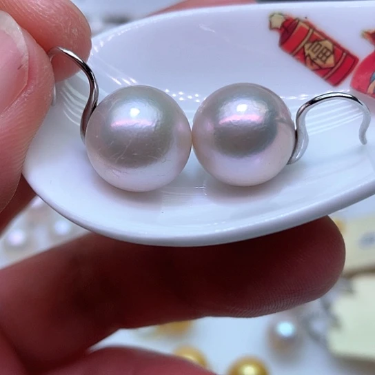 淡水珍珠耳饰银S925镶嵌
