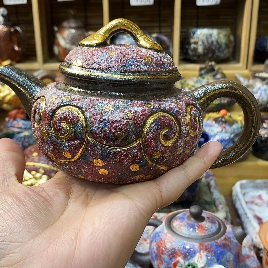 粗陶柴烧志野茶器