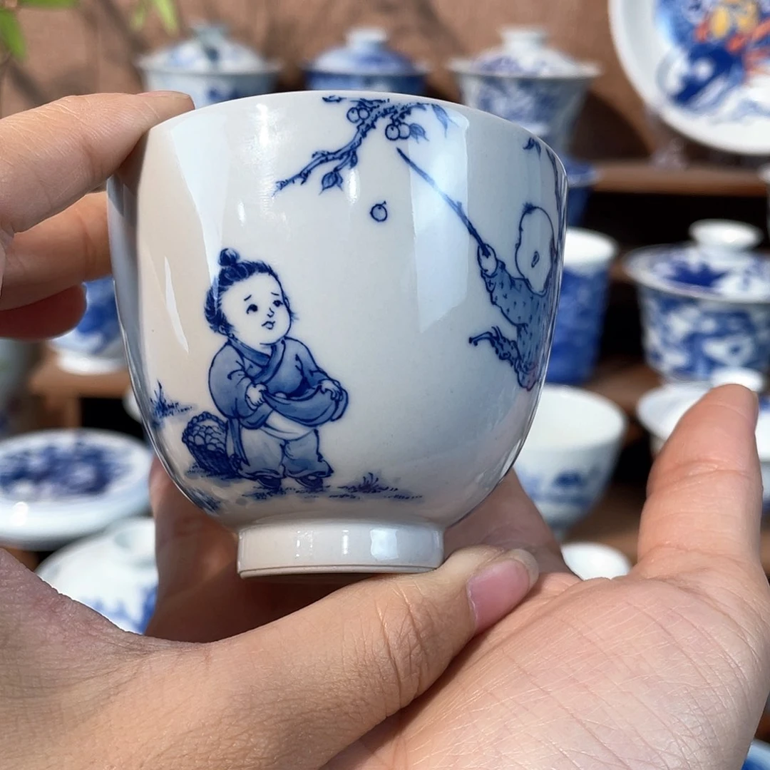 泥藝瓷梦童子杯杯