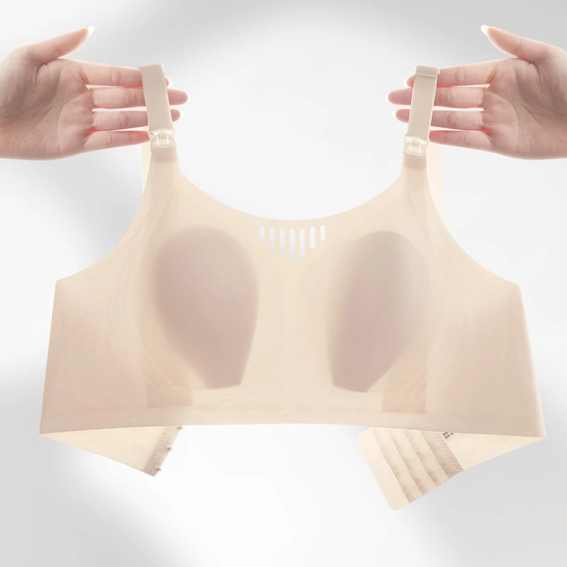 哺乳内衣女粉底液超薄款夏季孕妇文胸透气无痕聚拢防下垂喂奶专用