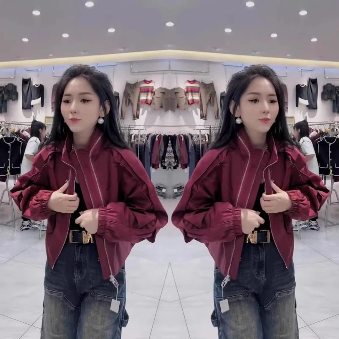 早秋2025新款显瘦气质瘦时尚夹克外套洋气小众设计拉链休闲棒球服