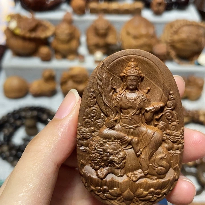 青***柴檀香木其他文殊菩萨印度迈索尔老山檀香打孔不支持退换货