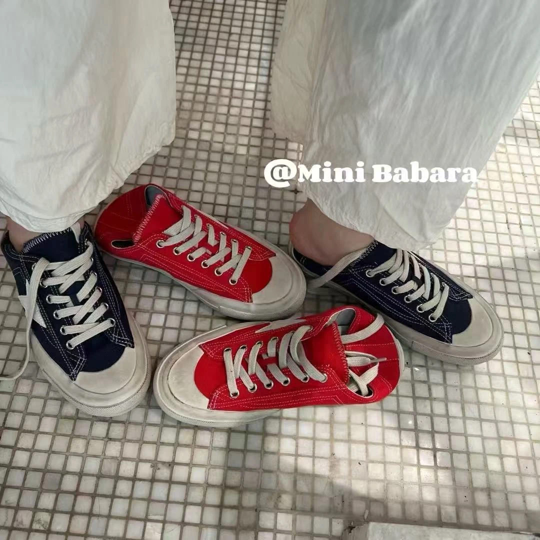 2025夏韩版星星小脏鞋女设计做旧帆布鞋脏脏鞋女休闲百搭板鞋女鞋