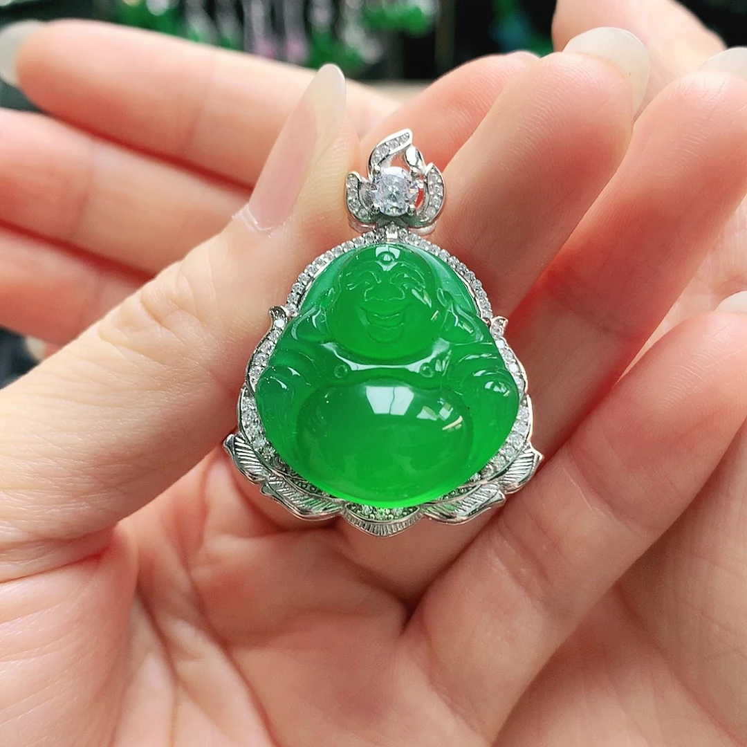 玛瑙/玉髓银S925镶嵌吊坠