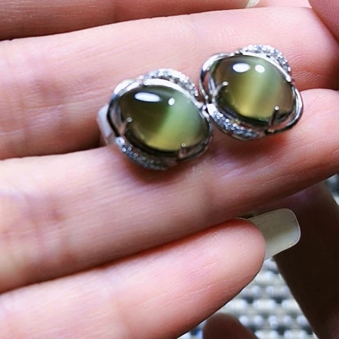 普***斯和田玉银S925镶嵌戒指