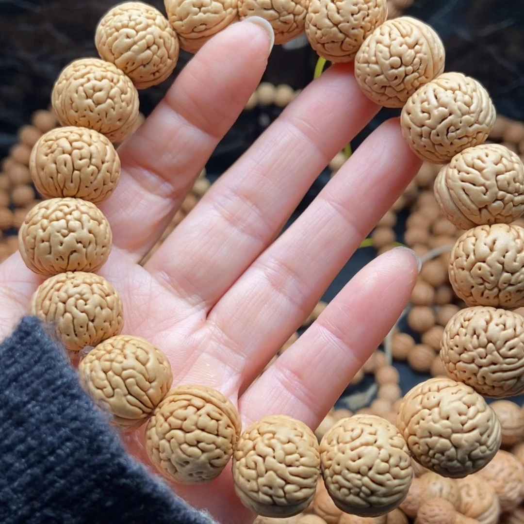 桃核手串盘锦肌肉纹17尺原皮原色