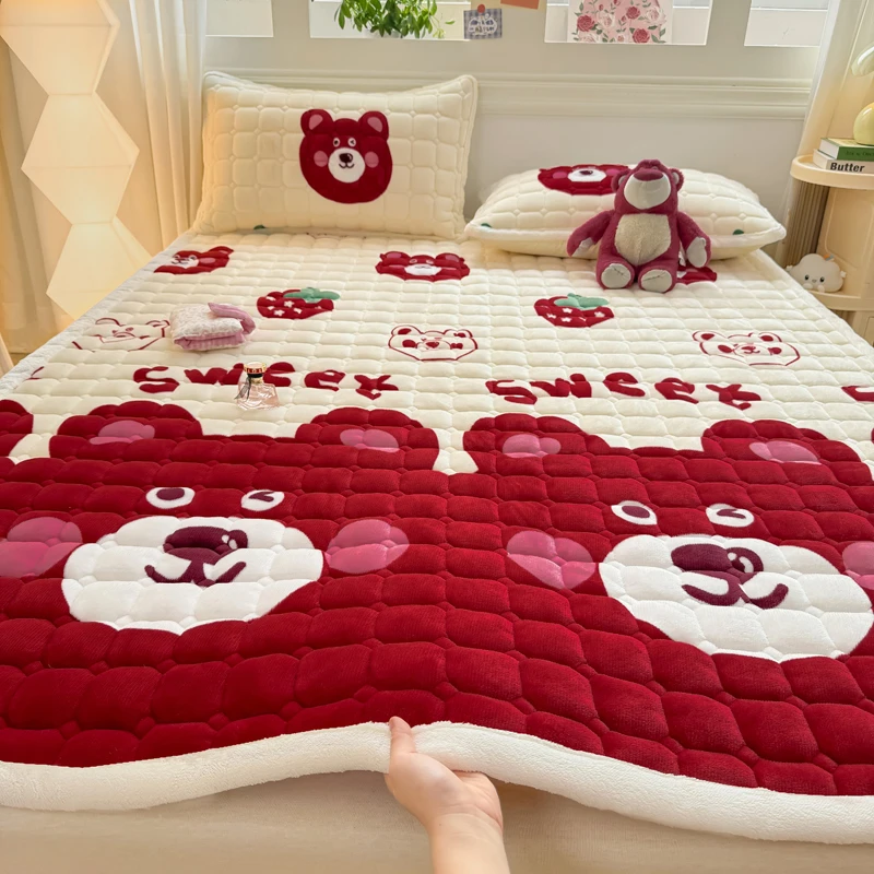 牛奶绒床垫床褥垫子床护垫家用铺底垫褥子垫冬季加绒加厚夹棉床盖