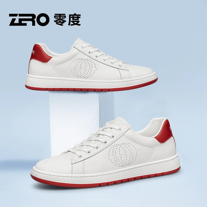 零度男鞋2025新款低帮时尚真皮板鞋舒适防滑百搭运动休闲潮鞋男款