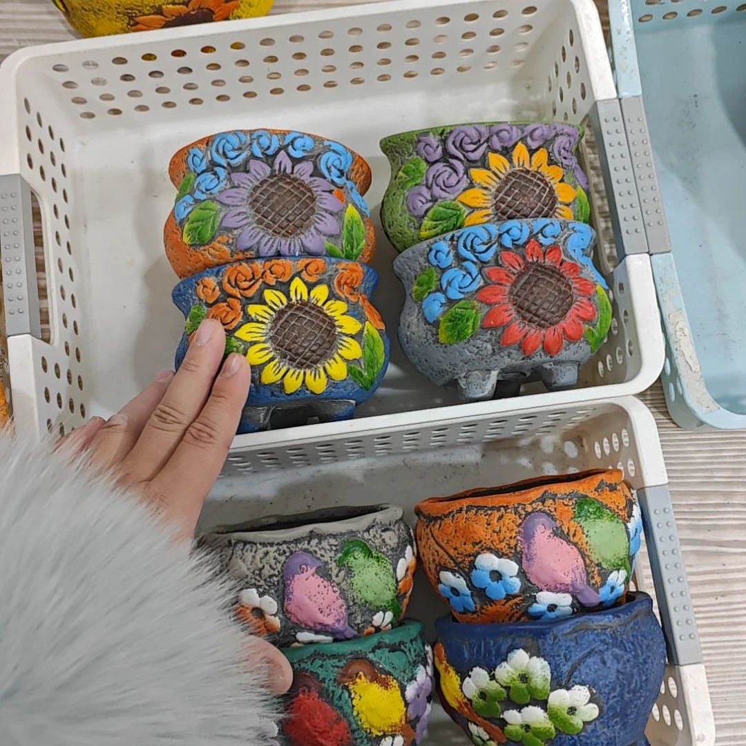 红陶吸水透气的白陶花盆凑满12发货