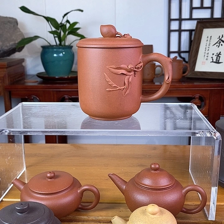 茶杯紫砂赵庄红泥盖杯零添加