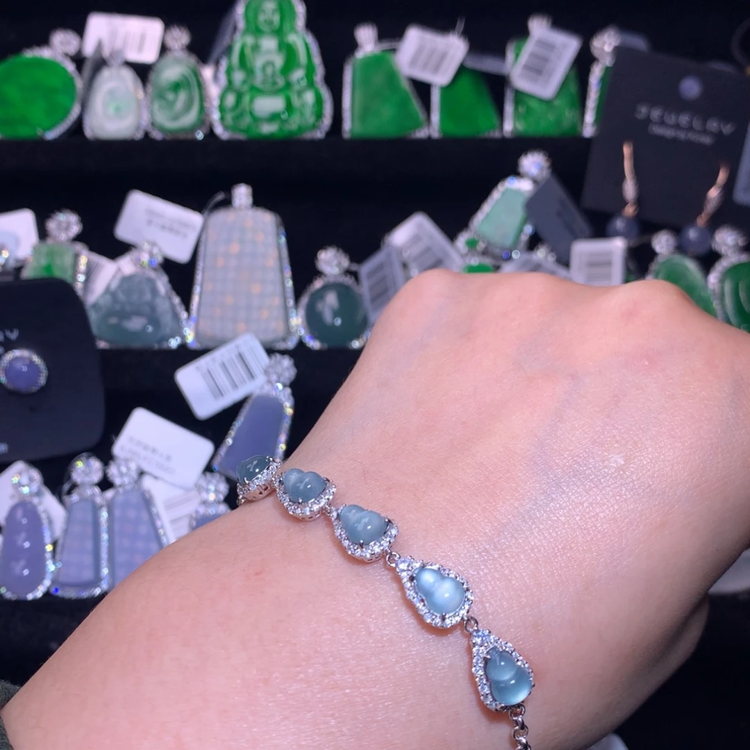 【闪购商品】银S925镶嵌手链翡翠天然翡翠