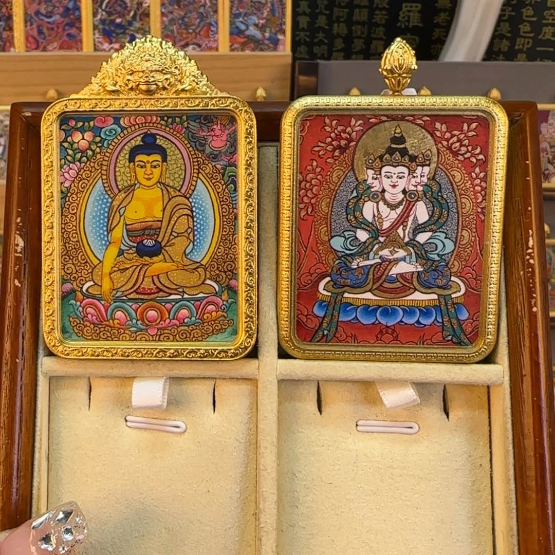 吊坠肥**菜热贡纯手绘【释迦摩尼 大日】非遗文化