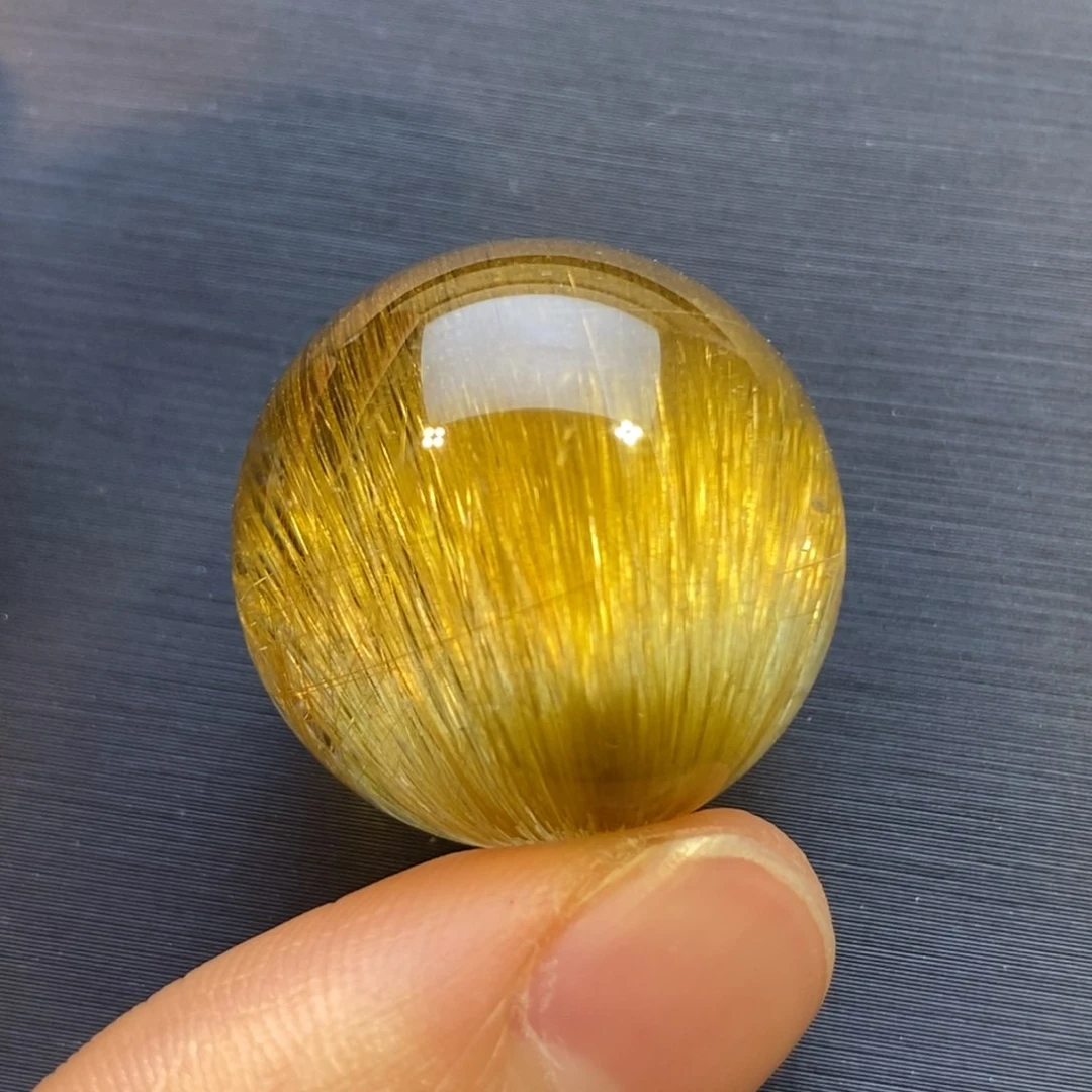 水晶珠宝半成品未镶嵌天然发晶金发晶单珠散珠