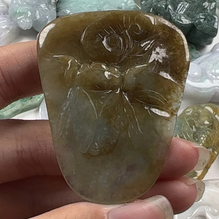 翡翠未镶嵌颈饰39天然翡翠51/40/8