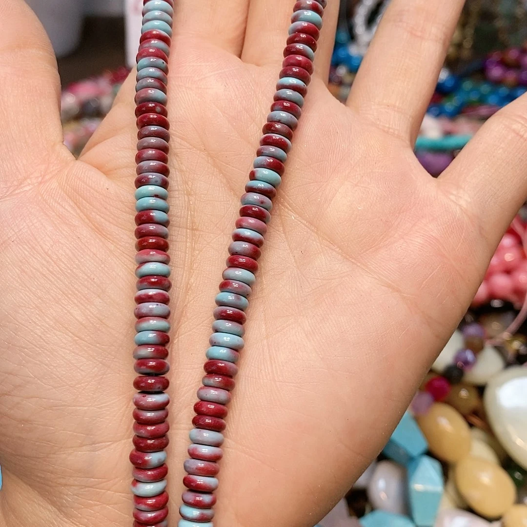 散珠玛瑙/玉髓6mm樱花松算盘一条