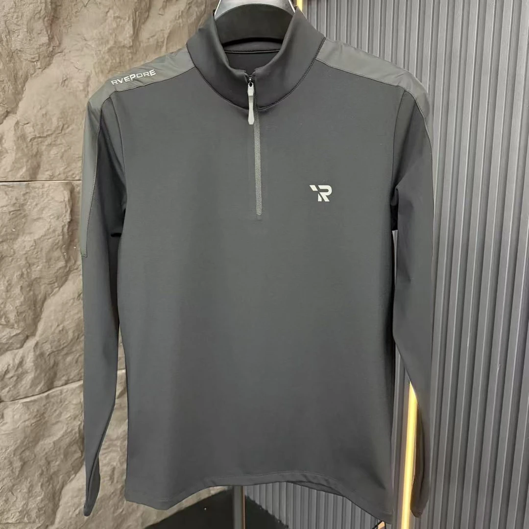 冬季新款T恤立领半拉链长袖高克重抗静电打底衫35220