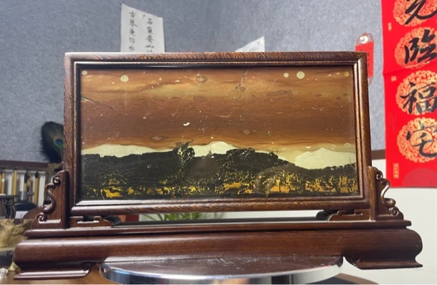 《夜之城》广西国画石草花石观赏石画面石奇石