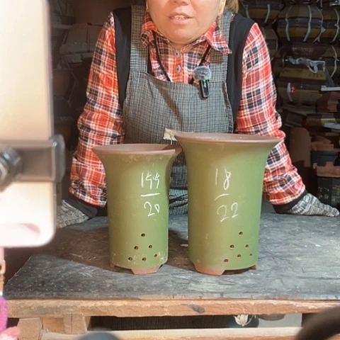 紫砂花盆兰花花盆两个