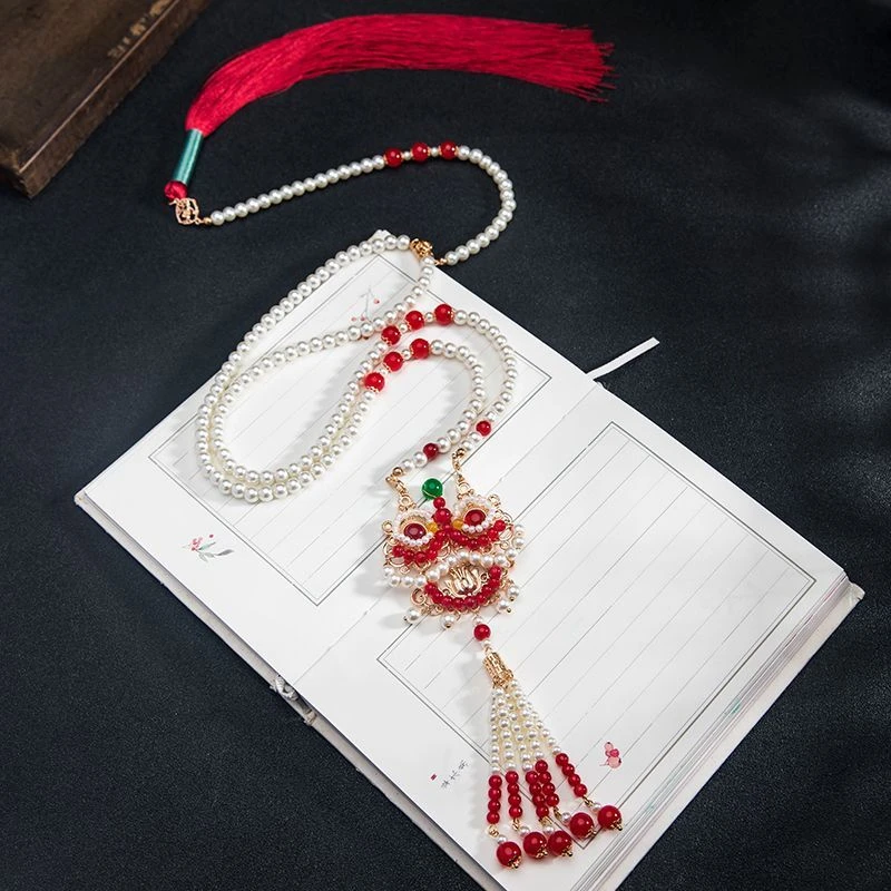 古风醒狮璎珞长项链带背云