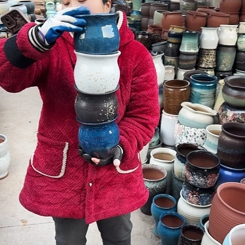 口14高14瑕疵颜色随机四个盆子