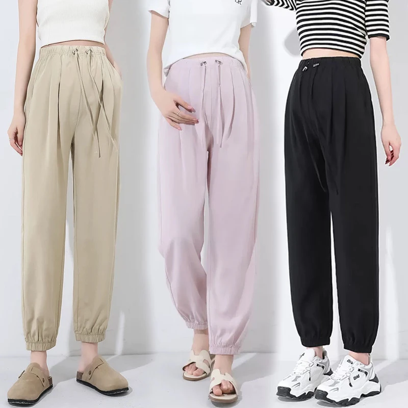 品牌撤柜天丝莱赛尔夏季薄款孕妇裤外出宽松垂感时尚百搭束脚裤