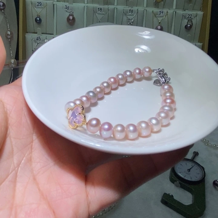 淡水珍珠耳饰银S925镶嵌