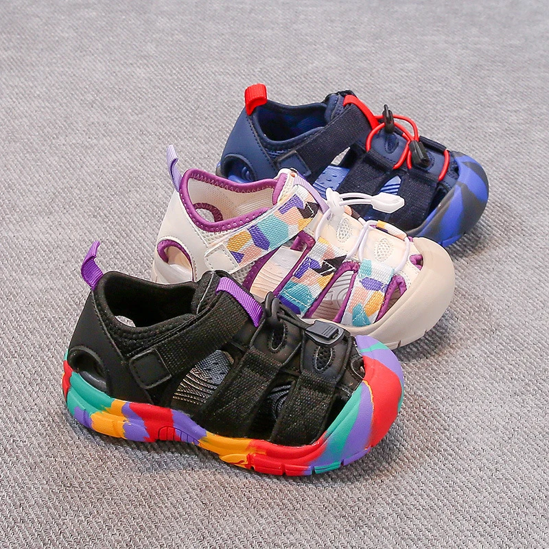 运动鞋2025春夏新款女童鞋子软底轻便潮牌男童溯溪网面镂空鞋