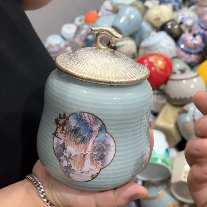 瑕疵福利品陶瓷茶叶罐介意勿拍