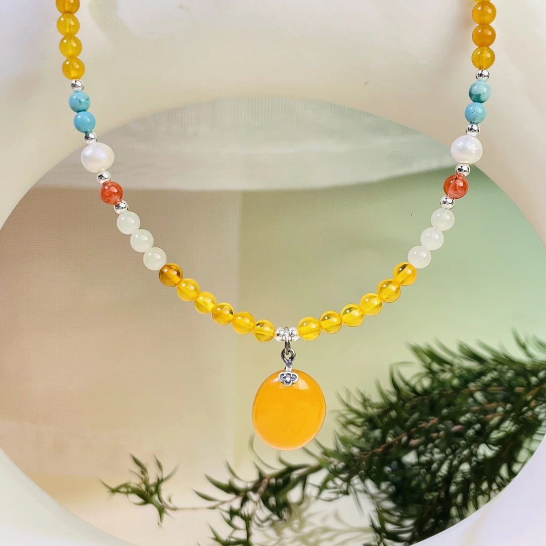 【601 蜜豆】蜜蜡珍珠玛瑙等3-5mm项链面小仙多样性发其一Z