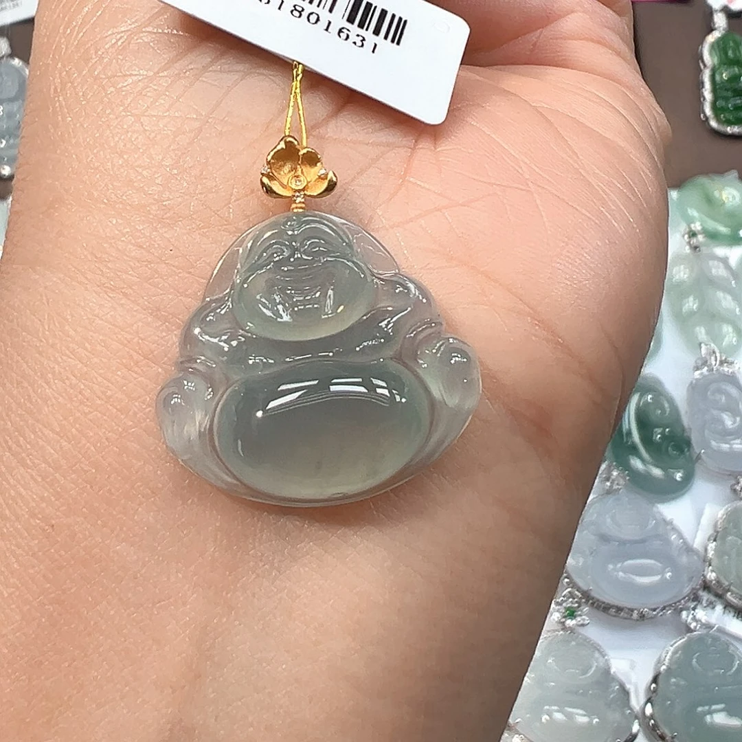 翡翠18K金镶嵌吊坠(不含链)1631