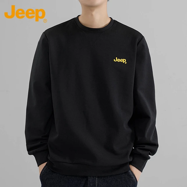 Jeep吉普男士套头卫衣秋季男上衣圆领百搭长袖宽松潮流休闲运动