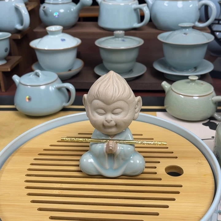 汝州原矿原釉悟空摆件