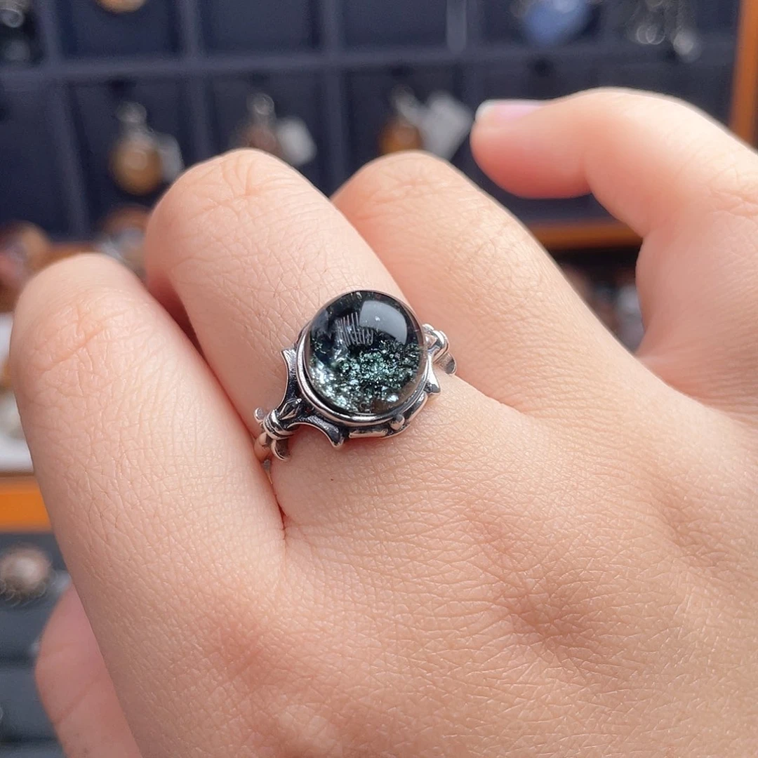 水晶戒指银S925镶嵌有***灬