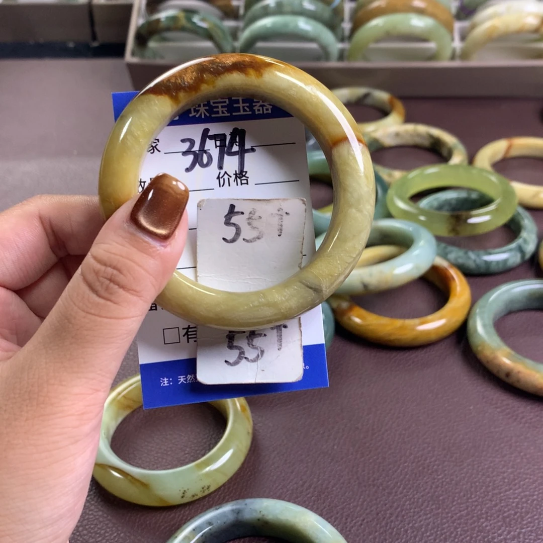 未镶嵌蛇纹石玉手镯3674