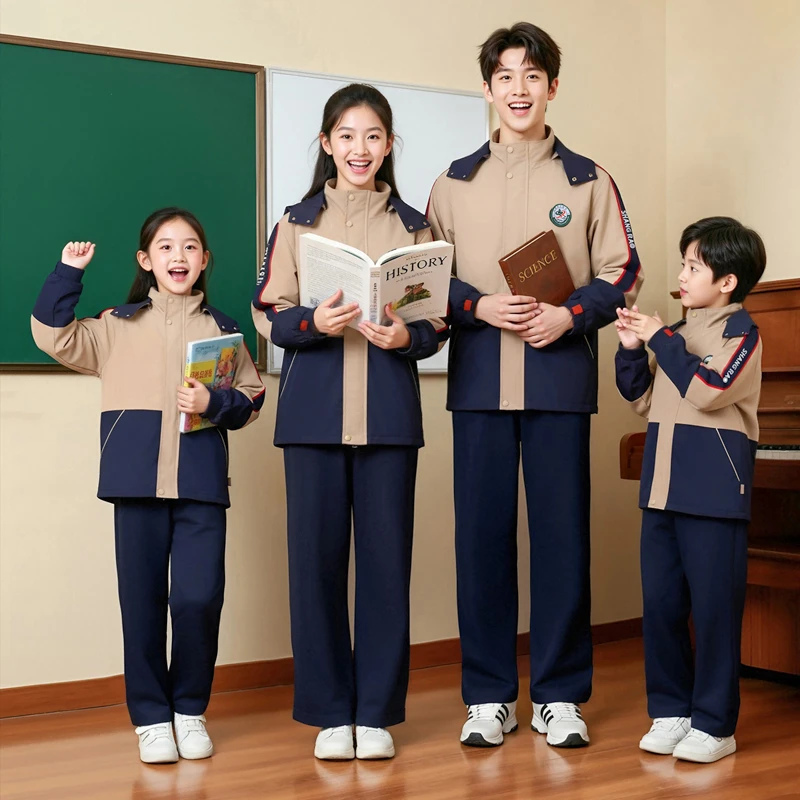 【卡呗鸥】江西上饶冬季冲锋衣可拆摇粒绒三件套学生校服套装