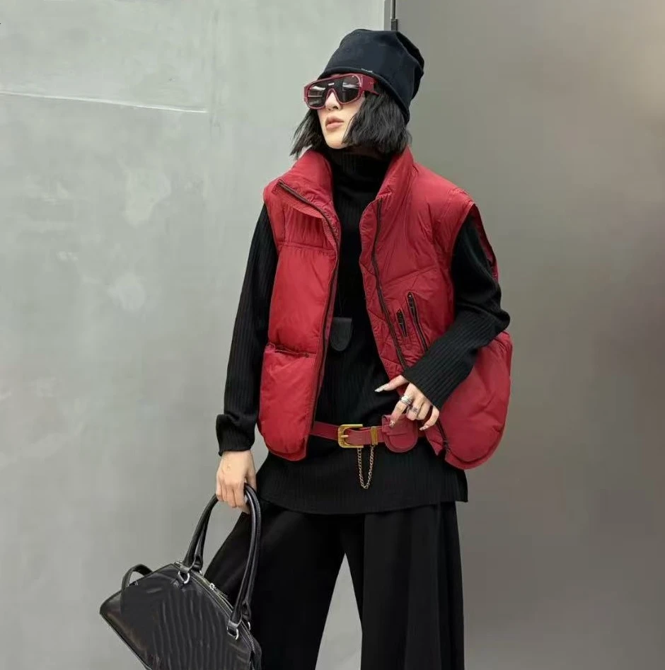 奇奇家时尚韩版大码女装2025冬季新款个性设计感保暖棉马夹外套