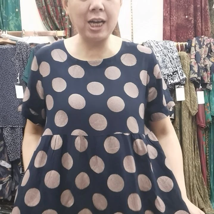 常规棉绸面料连衣裙园点5x