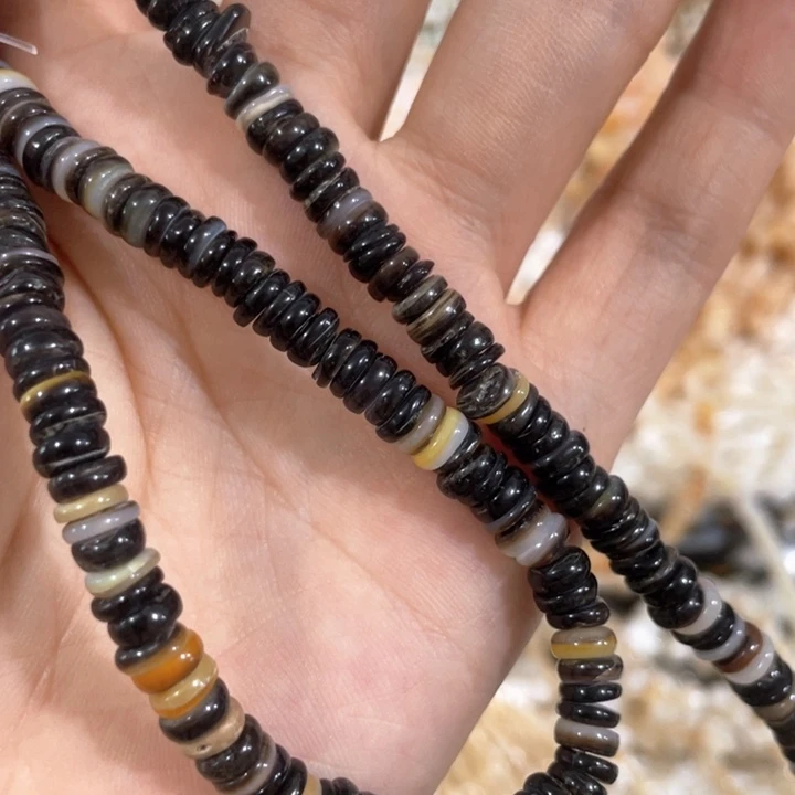 贝壳非金属一条5mm黑蝶贝不规则算盘隔片