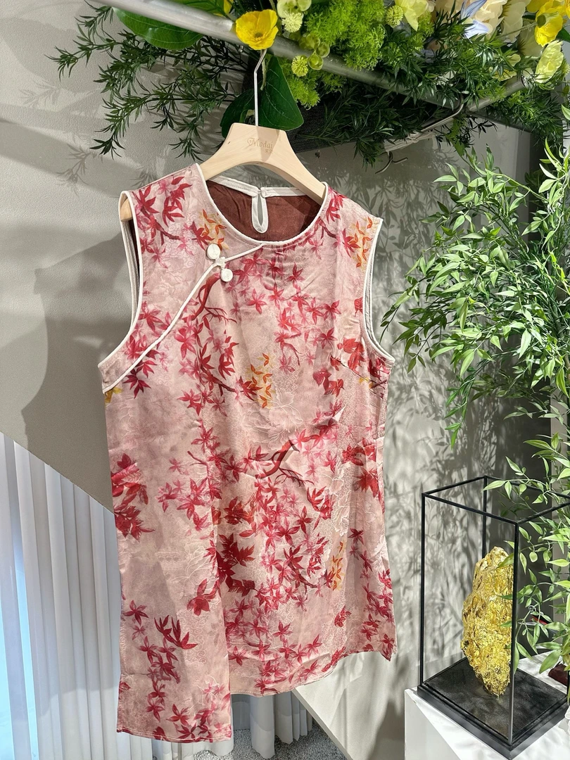 【冯七七】国风盘扣不规则多图案马甲