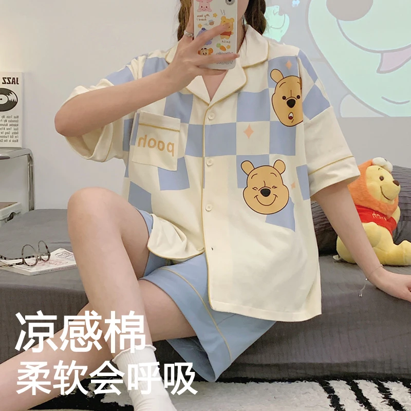 维尼熊睡衣女款爆款2025新款卡通可爱小个子套装少女大学生家居服