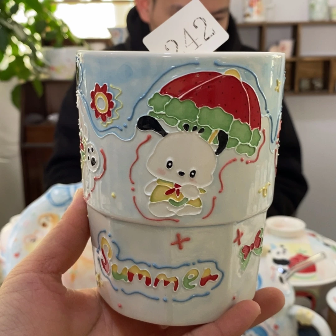 瓷片景德镇釉下彩手绘