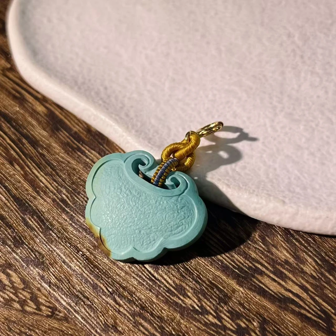 如意锁-绿松石银多宝吊坠-A2938