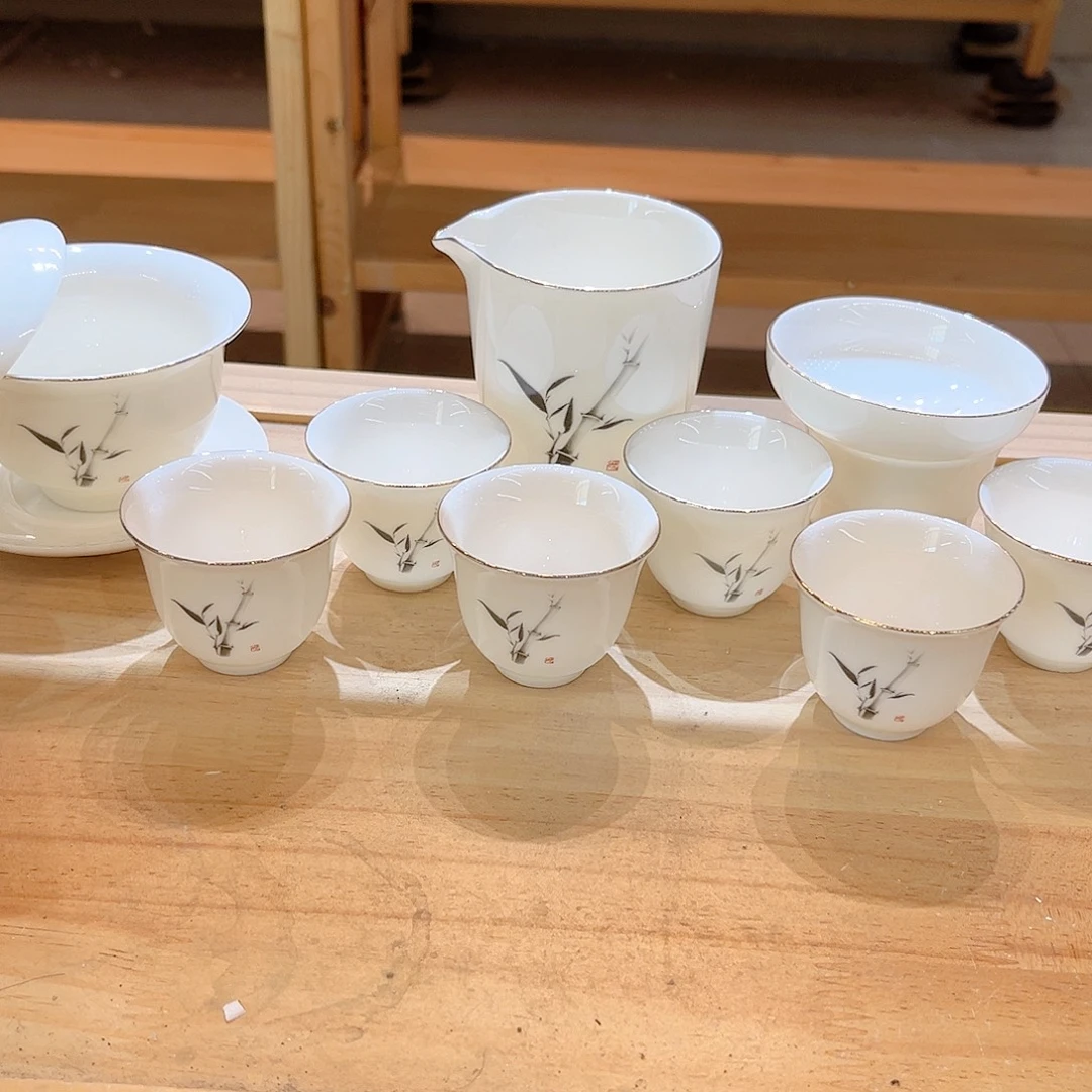 【御瓷斋】羊脂玉瓷茶具套装