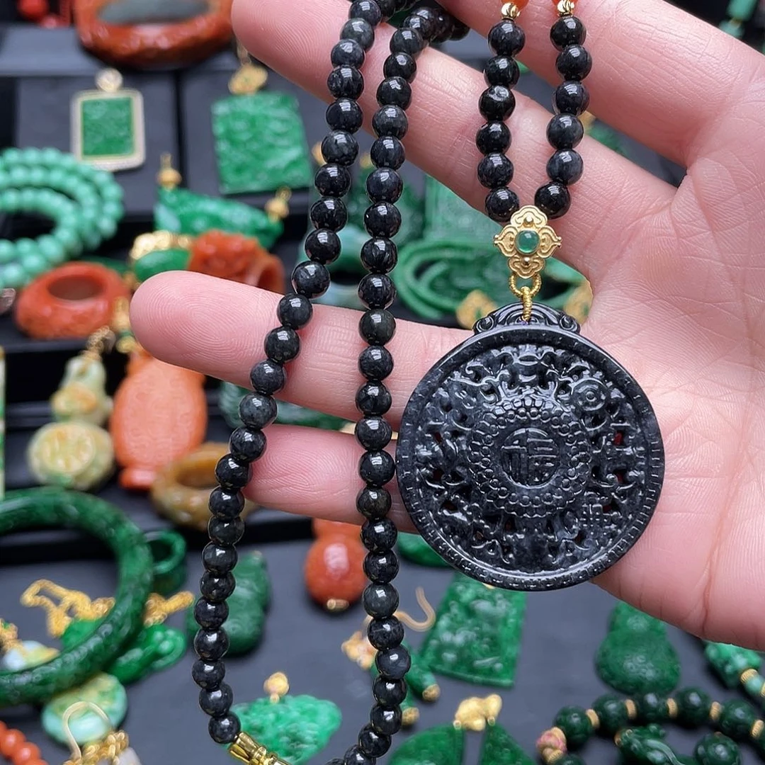 翡翠合金颈饰天然翡翠